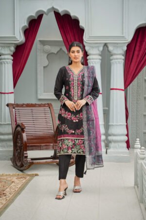 3 Piece Chickenkari suit (Pret)