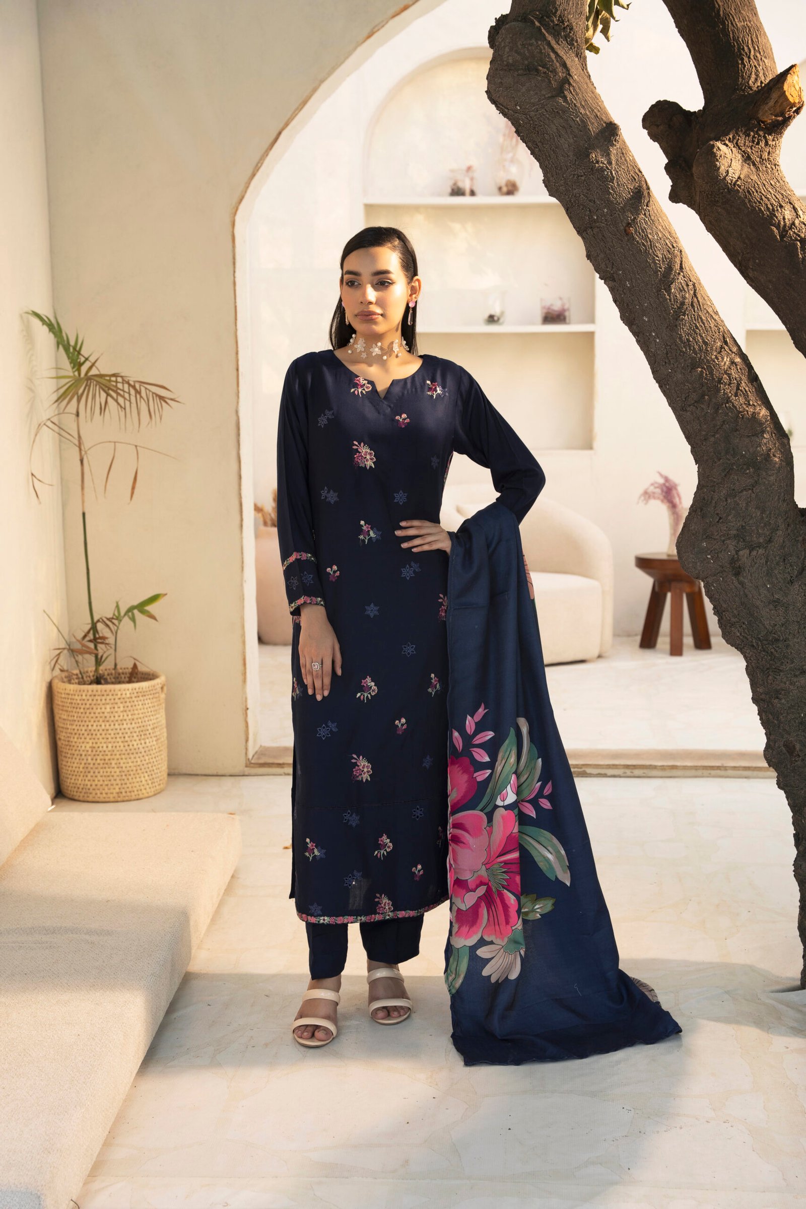 3 Piece Dhanak suit (Pret)