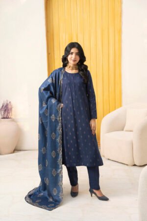 3 Piece Khaddar Jacquard suit (Pret)