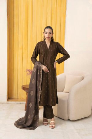 3 Piece Khaddar Jacquard suit (Pret)